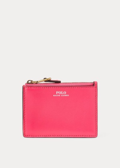 Porta Tarjetas Polo Ralph Lauren Mujer Rosas - Nappa Leather Zip - DYCVX0437